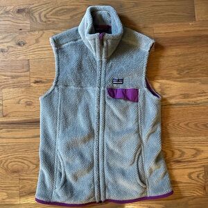 Patagonia Gray Fleece Vest with Purple Accents